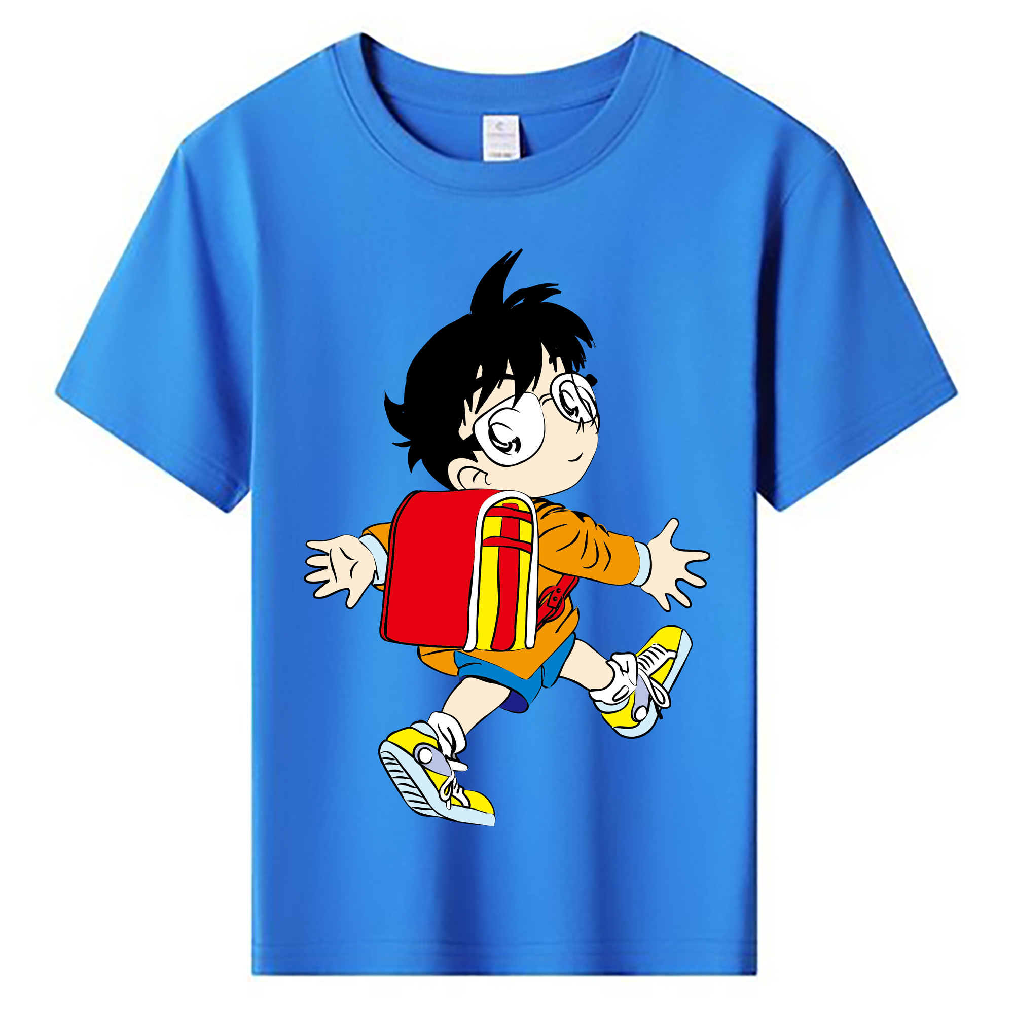 （画像用） 名探偵コナン 江戸川 コナン Detective Conan Conan Edogawa 綿100％キッズTシャツ（フロントプリント）